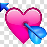 Heart pierced by arrow emoji transparent background PNG clipart