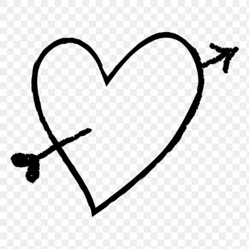 Heart png icon, cupid arrow doodle simple… | Free stock illustration | High Resolution graphic