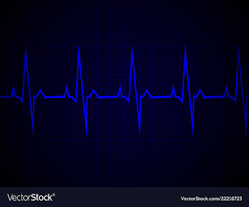 Heart rate heartbeat neon line blue graphic Vector Image
