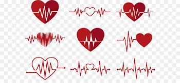 Heart rate monitor Electrocardiography Pulse - Red ECG love Icon 