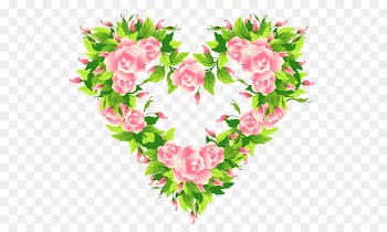 Heart Rose Floral design Pink flowers - luhan background 