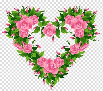 Heart Rose Flower Pink , Rose Heart transparent background PNG clipart