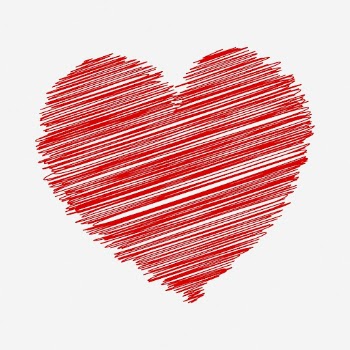Heart scribble clipart illustration. Free | Free Photo - rawpixel