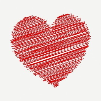 Heart scribble clipart, love collage | Free PSD - rawpixel