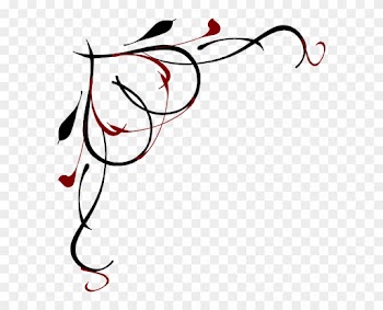 Heart Scroll Clipart - Red And Black Border Design