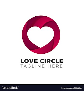 heart shape love circle logo gradient