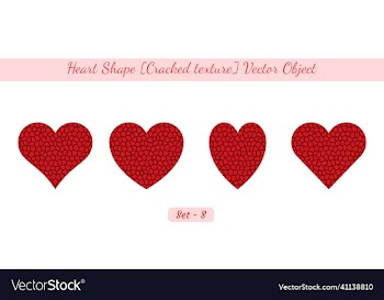 heart shape object set with cracked lines texture