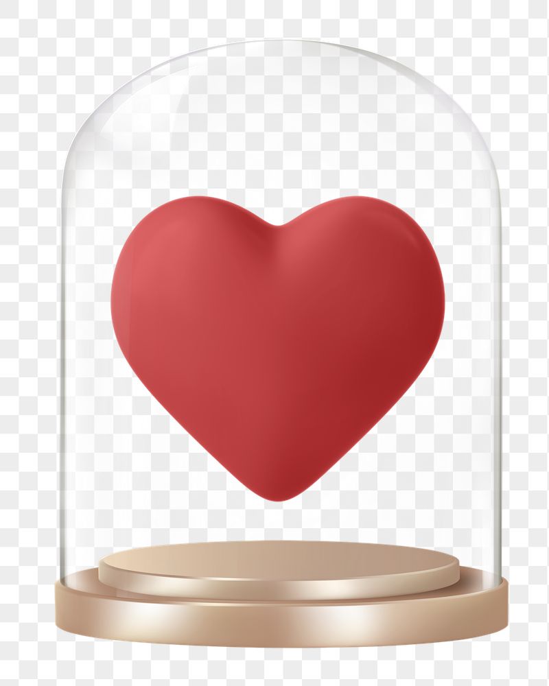 Heart shape png glass dome | Free PNG - rawpixel