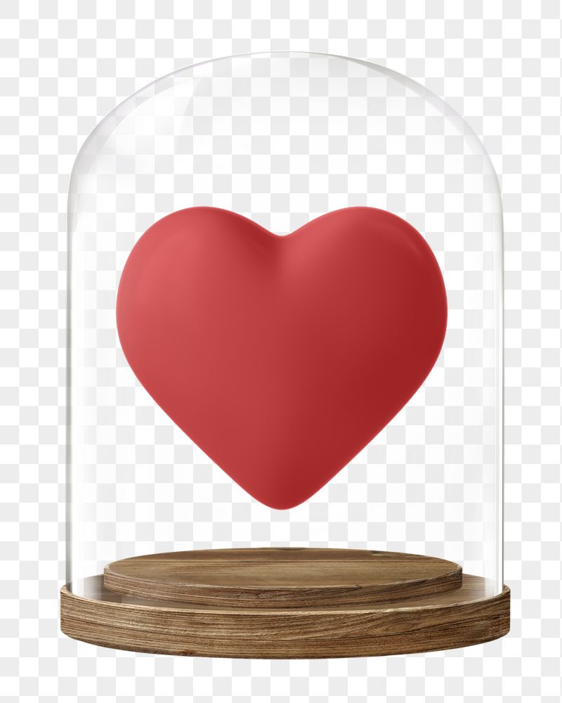 Heart shape png glass dome | Free PNG - rawpixel