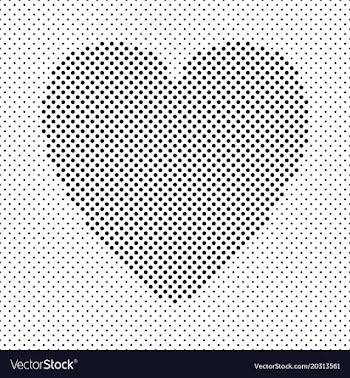 Heart shaped background design from black dots vector image