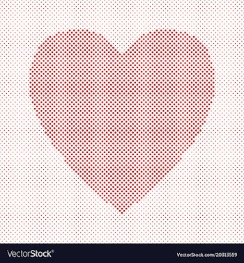 Heart shaped background design from red circles vector image