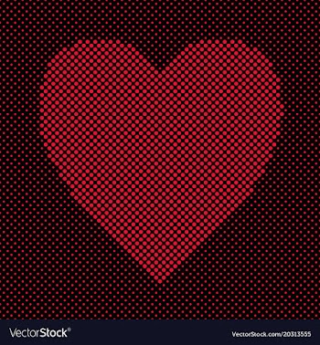 Heart shaped background design from red dots vector image