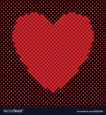 Heart shaped background design from red squares vector image