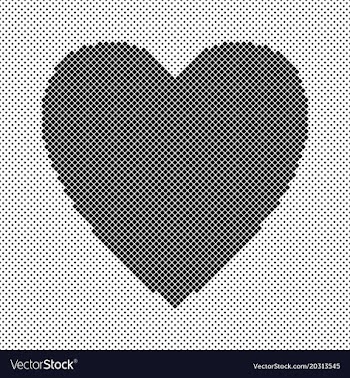 Heart shaped background from black squares vector image