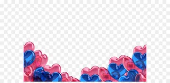 Heart-shaped balloons border 