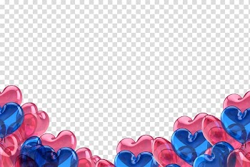 Heart-shaped balloons border transparent background PNG clipart
