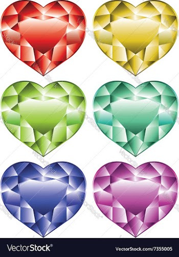 Heart Shaped Diamonds vector image