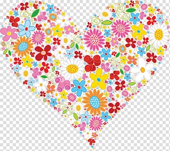 Heart-shaped floral , Heart Flower Valentine's Day , Heart transparent background PNG clipart