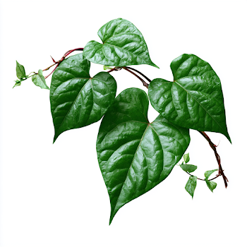 Heart-Shaped Green Climbing Vine Leaves
