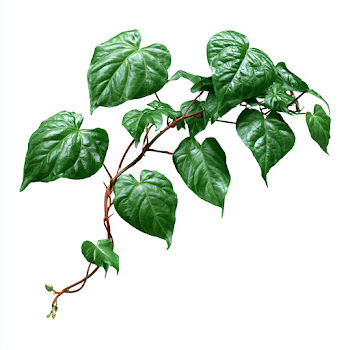 Heart-Shaped Green Climbing Vine on White Background
