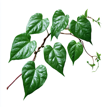 Heart-Shaped Green Leaves on a Climbing Vine