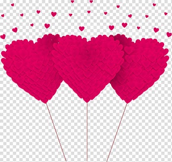 Heart-shaped hand-painted decorative transparent background PNG clipart