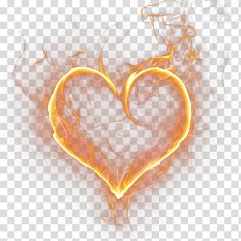 Heart-shaped light flame transparent background PNG clipart