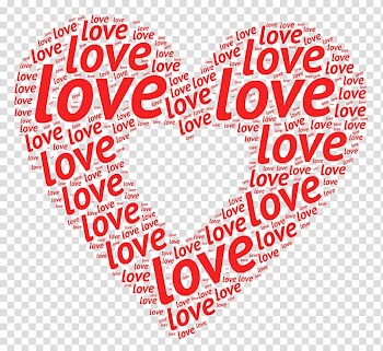 Heart-shaped love word cloud, Android application package Icon, Love Heart transparent background PNG clipart