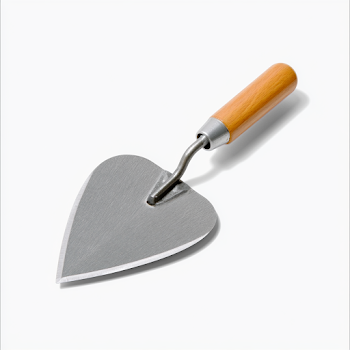 Heart-Shaped Masonry Pointing Trowel on White Background