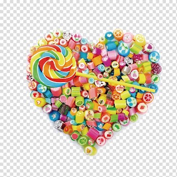 Heart-shaped multicolored candy , Lollipop Candy Heart, Love Candy transparent background PNG clipart