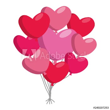 Heart shaped party balloons
