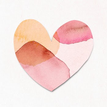Heart shaped pink watercolor textured sticker design element | Free  illustration - 2338931