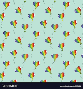 heart shaped pride balloons seamless pattern