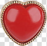 Heart-shaped red gemstone pendant transparent background PNG clipart