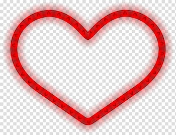 Heart-shaped red LED strips, Heart Red, Glowing Heart transparent background PNG clipart