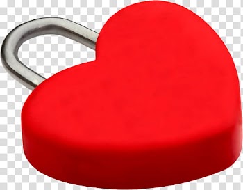 Heart-shaped red padlock illustration transparent background PNG clipart