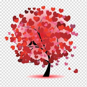 Heart-shaped tree transparent background PNG clipart