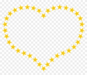 Heart Stars Border Outline Yellow Design Element - Star In Heart Shape