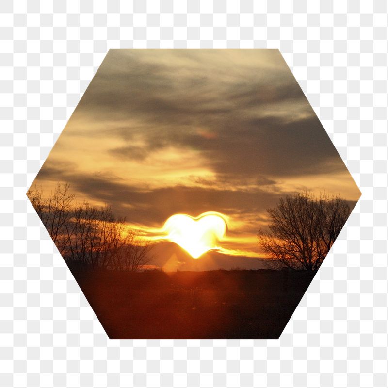 Heart sunset png sky badge | Free PNG - rawpixel