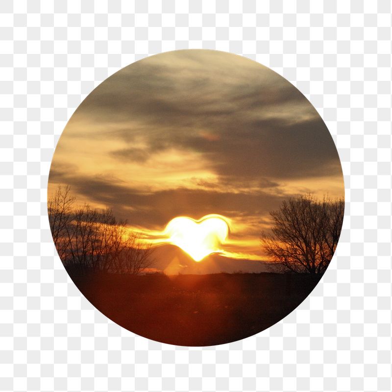Heart sunset png sky badge | Free PNG - rawpixel
