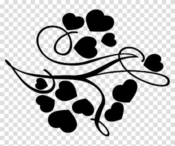 Heart Swirls , black heart illustration transparent background PNG clipart