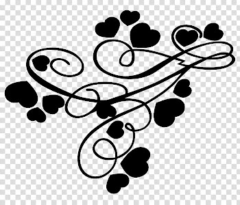 Heart Swirls , black heart illustration transparent background PNG clipart