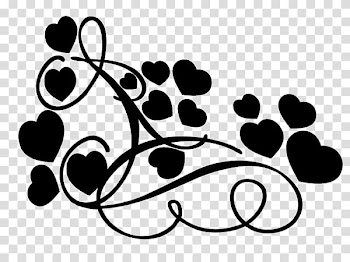 Heart Swirls , black hearts illustration transparent background PNG clipart