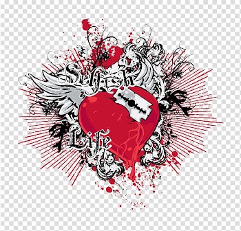 Heart Tattoo Razor, Wounded heart transparent background PNG clipart