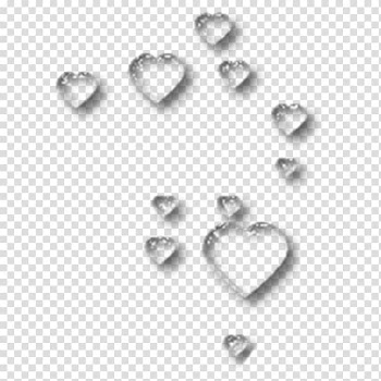 Heart template, Transparency and translucency Valentines Day, Floating water droplets transparent background PNG clipart