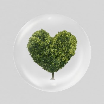 Heart tree in bubble sticker, | Free PSD - rawpixel