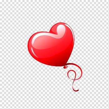 Heart Valentine's Day Balloon Red, Heart-shaped balloon transparent background PNG clipart