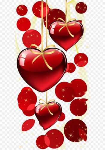 Heart Valentine's Day Clip art - Red Hanging Hearts and Dots Decor PNG Clipart 