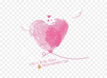 Heart Valentine's Day Fingerprint Love - Fingerprint heart-shaped Valentine's Day 