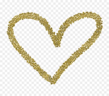 Heart Valentine's Day Gold - glitter border 